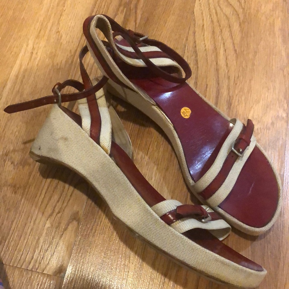 Hermès wedge sandal with ankle strap